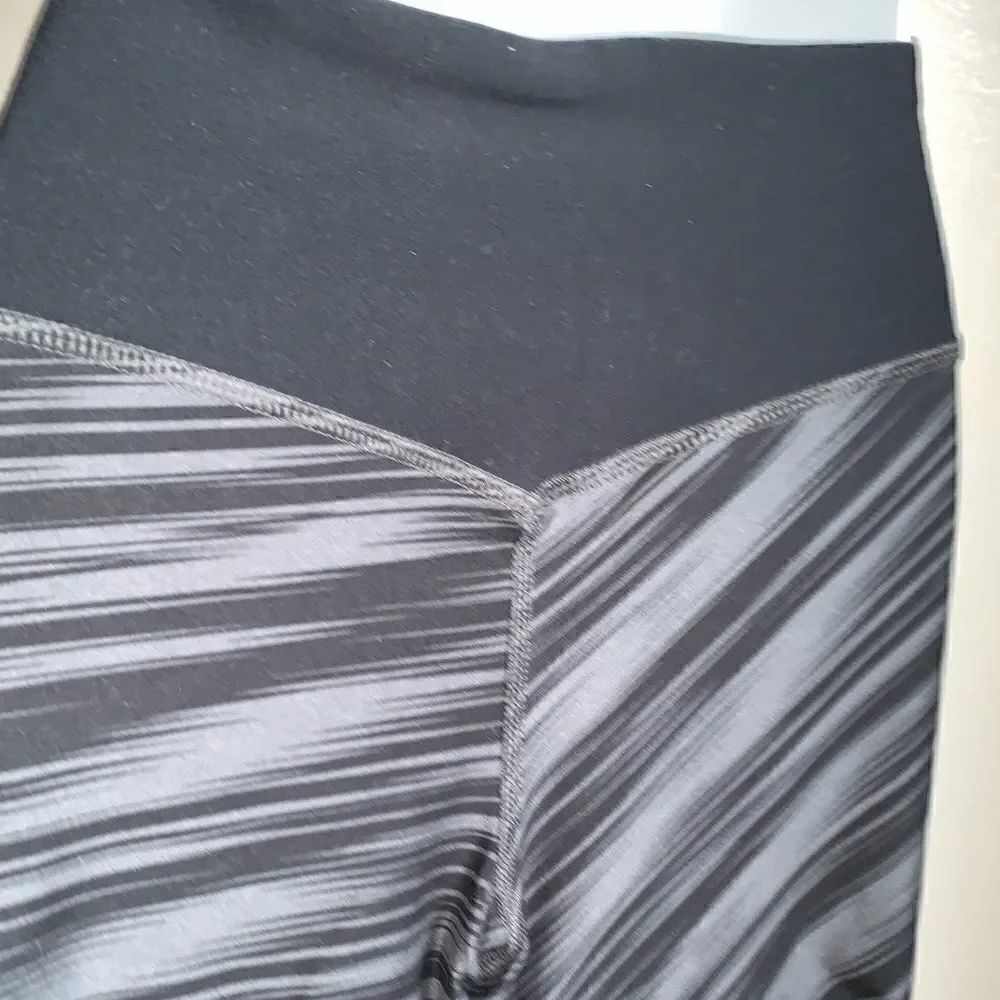 NIKE Dryfit Black and Grey Stripe 7/8 length Pants
